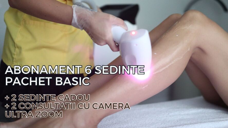 Abonament 6 + 2 Sedinte Gratis Pachet Basic (picioare, axila, inghinal total, interfesieri) 4 lungimi unda