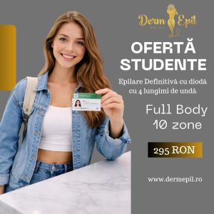 🎓 Oferta Pentru Studente: Pachet Full Body epilare cu laser dioda cu 4 lungimi de unda