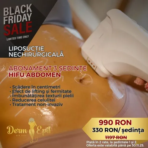 Abonament Black Friday 3 ședințe HIFU Abdomen