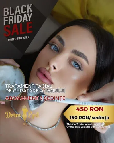 Black Friday Abonament 3 ședințe Tratament facial de curățare