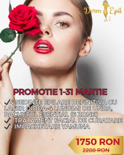 Promotie 1-31 Martie : Epilare 4 lungimi de unda + Trat facial + Impachetare