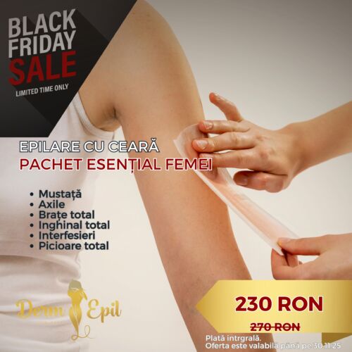 Black Friday Epilare cu ceară Pachet Esential Femei 6 Zone