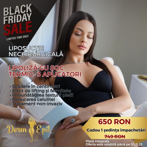 Black Friday Abonament 3 sedinte Lipoliza cu soc termic-3 Aplicatori