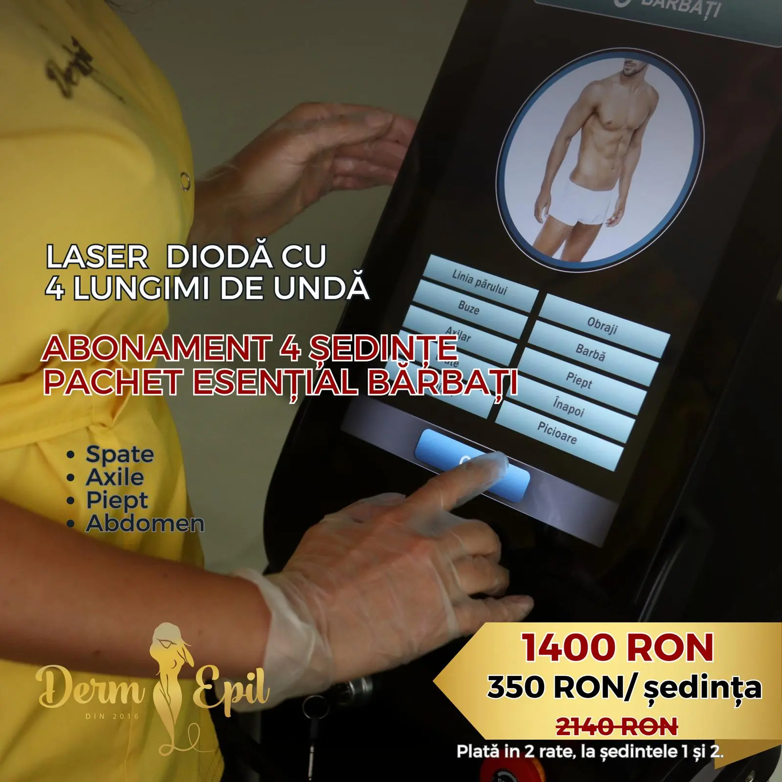 Abonament 4 ședințe Pachet Esențial Bărbați (4 lungimi de undă)